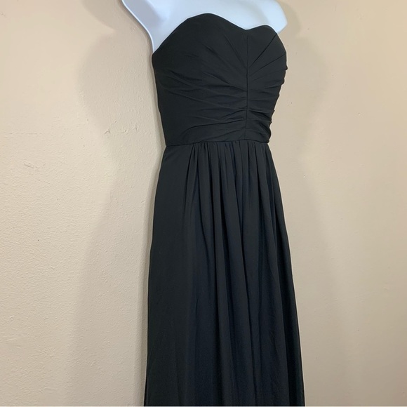 Size 8 Weddington Way Black Strapless Gown Dress Maxi Formal Event Chiffon - Picture 2 of 11